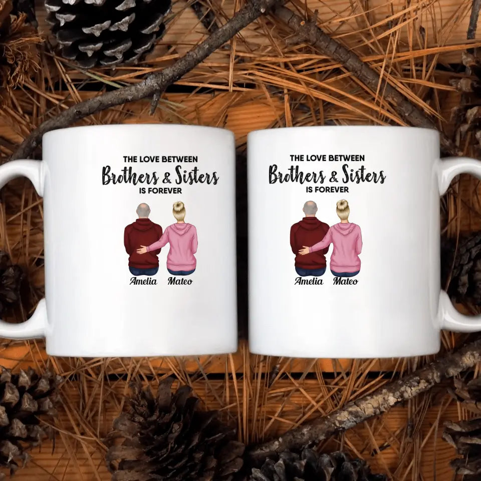 Personalized Custom White Mug - Birthday Gift For Family - The Love Between Family Is Forever