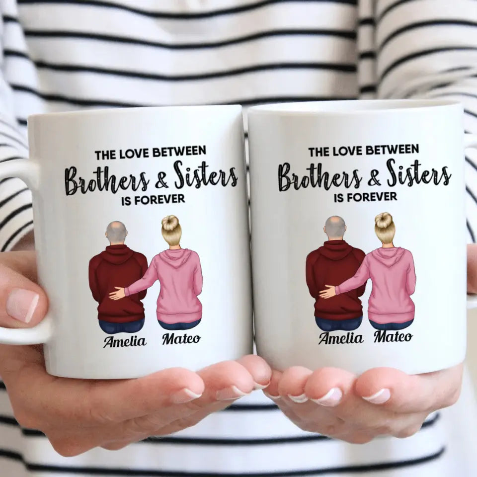 Personalized Custom White Mug - Birthday Gift For Family - The Love Between Family Is Forever