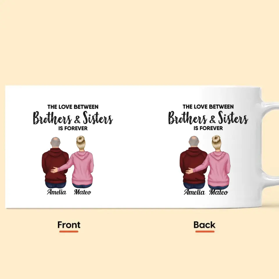 Personalized Custom White Mug - Birthday Gift For Family - The Love Between Family Is Forever