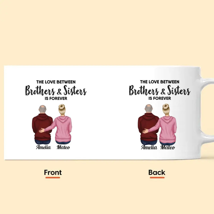 Personalized Custom White Mug - Birthday Gift For Family - The Love Between Family Is Forever