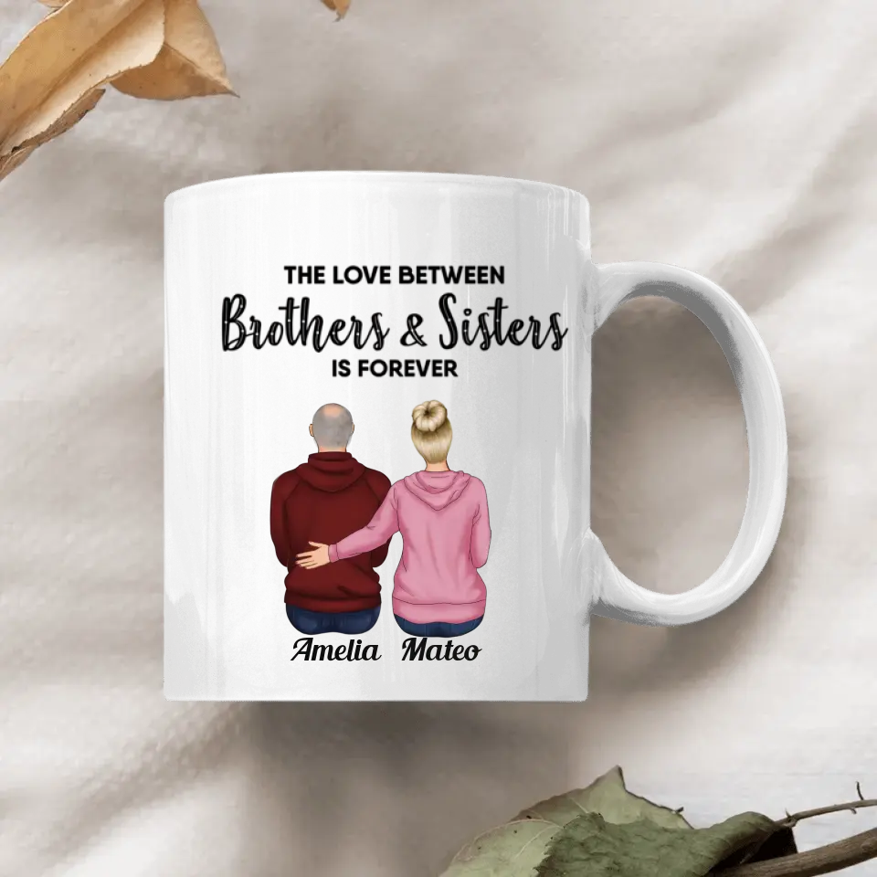 Personalized Custom White Mug - Birthday Gift For Family - The Love Between Family Is Forever
