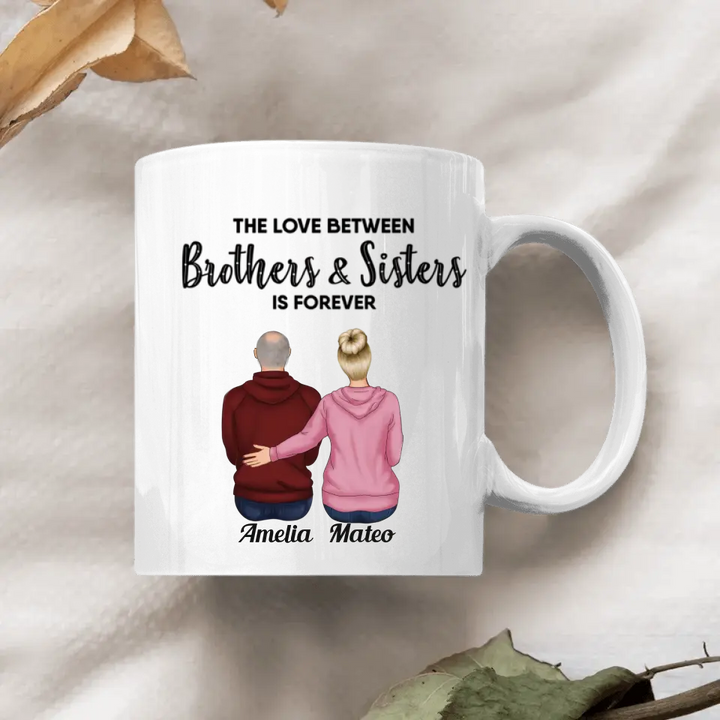 Personalized Custom White Mug - Birthday Gift For Family - The Love Between Family Is Forever