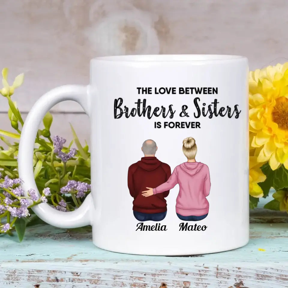 Personalized Custom White Mug - Birthday Gift For Family - The Love Between Family Is Forever