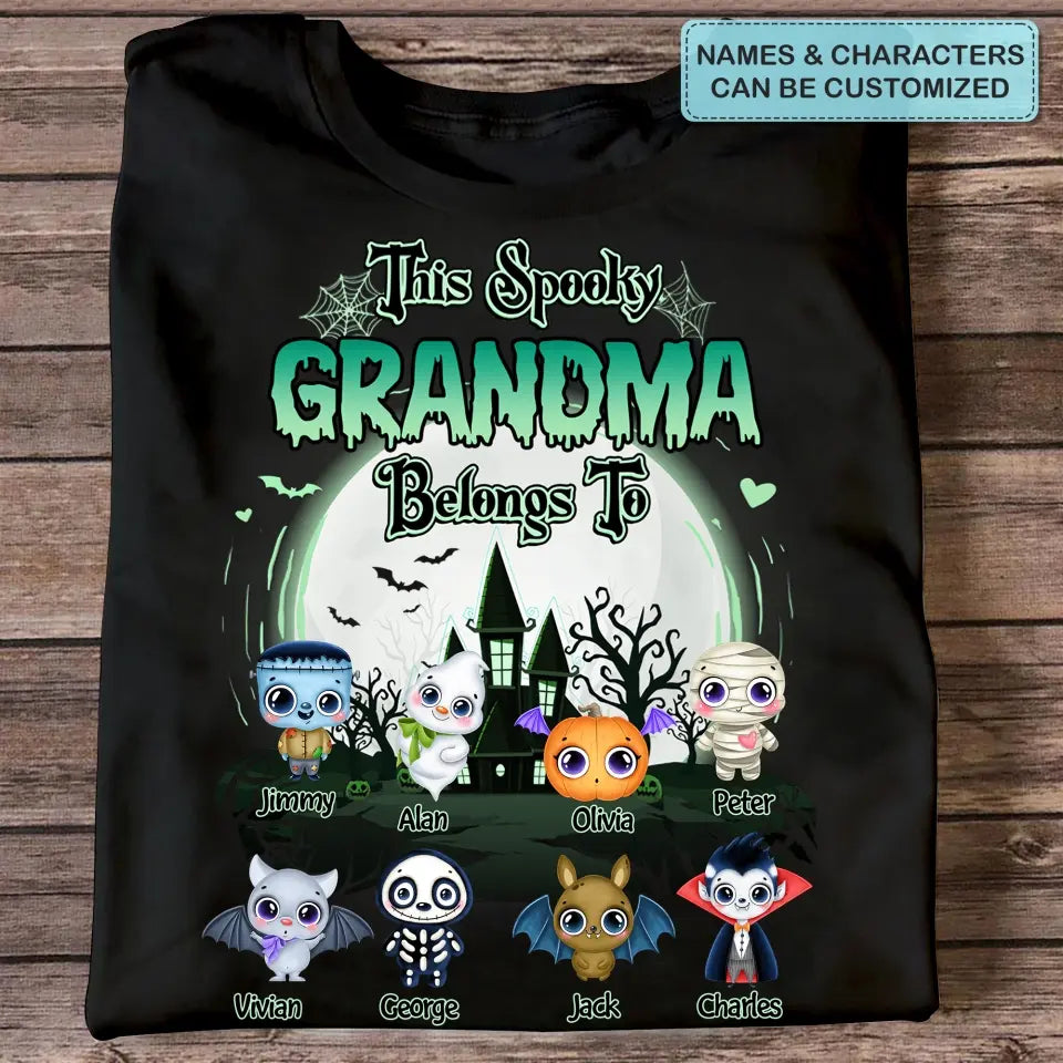 Personalized Custom T-shirt - Halloween Gift For Mom, Grandma - This Spooky Grandma Belongs To