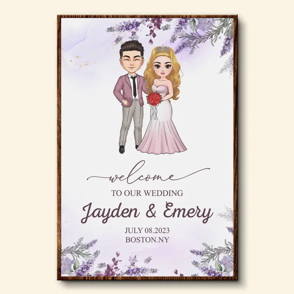 Personalized Custom Poster/Wrapped Canvas - Anniversary, Wedding Gift For Couple - Welcome To Our Wedding