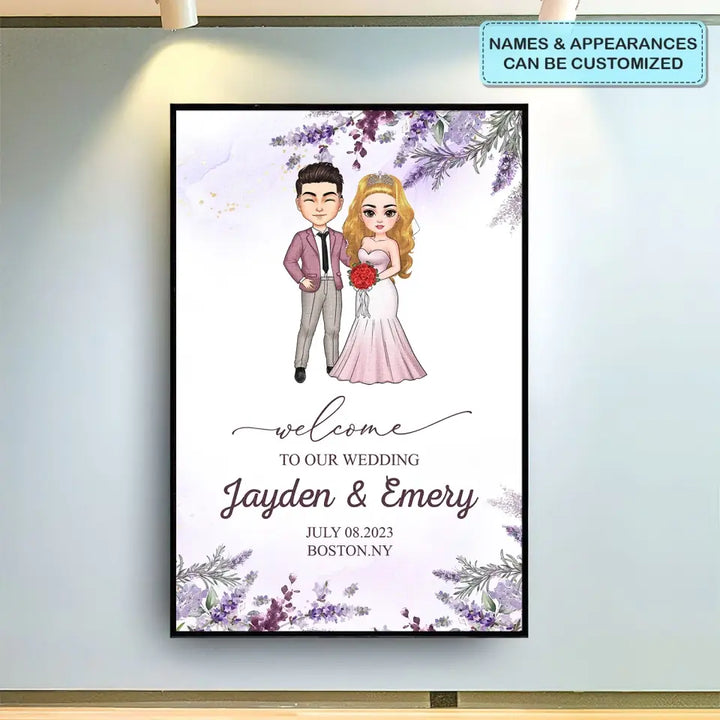 Personalized Custom Poster/Wrapped Canvas - Anniversary, Wedding Gift For Couple - Welcome To Our Wedding