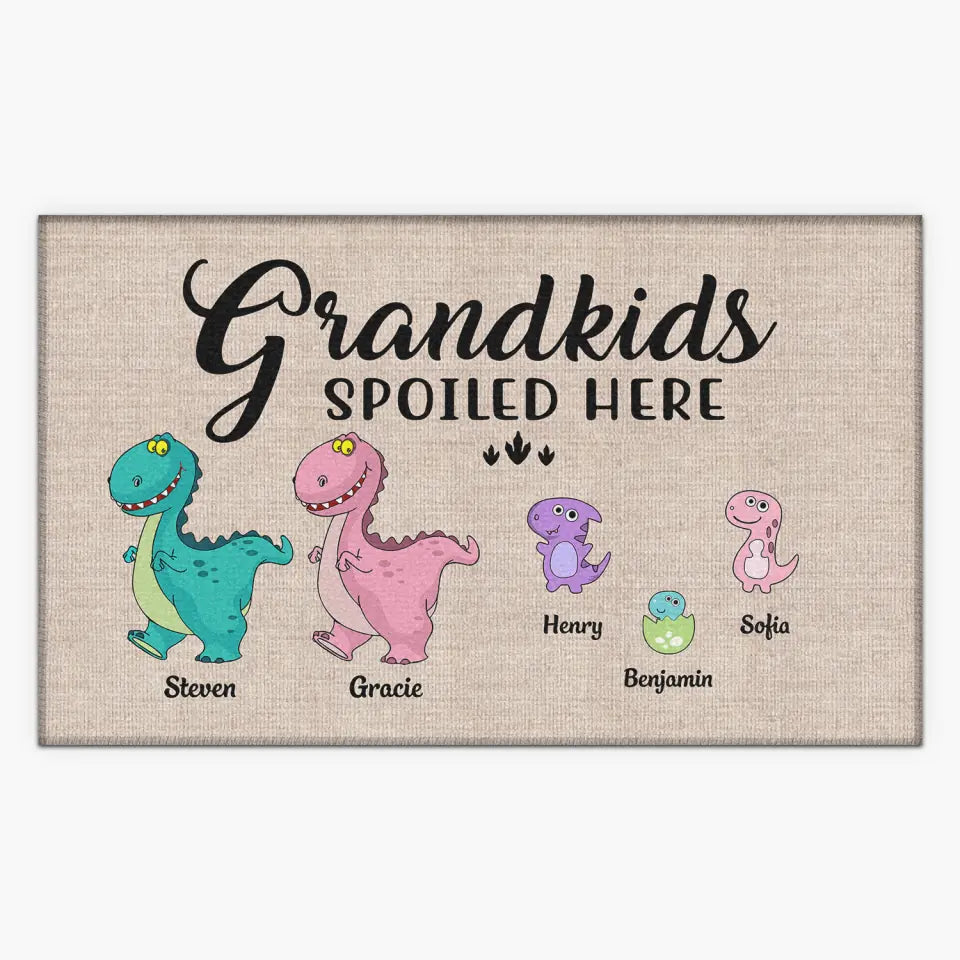 Personalized Custom Doormat - Mother's Day, Father's Day, Welcoming Gift For Grandma, Grandpa, Mom, Dad - Spoiled Grandkids