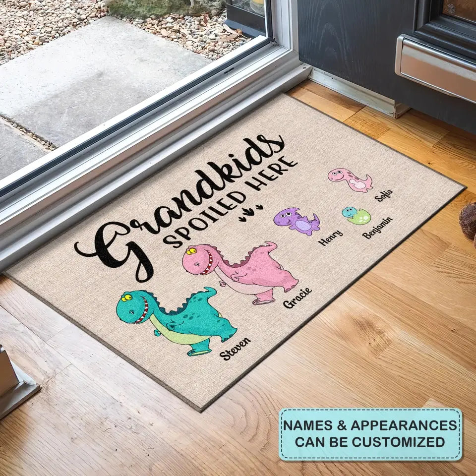 Personalized Custom Doormat - Mother's Day, Father's Day, Welcoming Gift For Grandma, Grandpa, Mom, Dad - Spoiled Grandkids