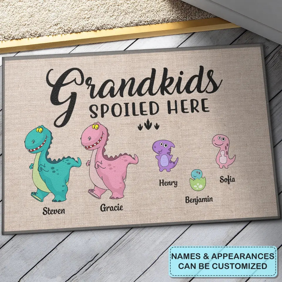 Personalized Custom Doormat - Mother's Day, Father's Day, Welcoming Gift For Grandma, Grandpa, Mom, Dad - Spoiled Grandkids