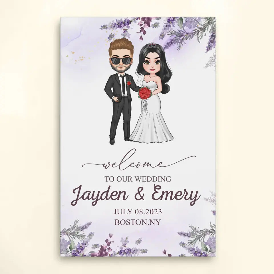Personalized Custom Poster/Wrapped Canvas - Anniversary, Wedding Gift For Couple - Welcome To Our Wedding