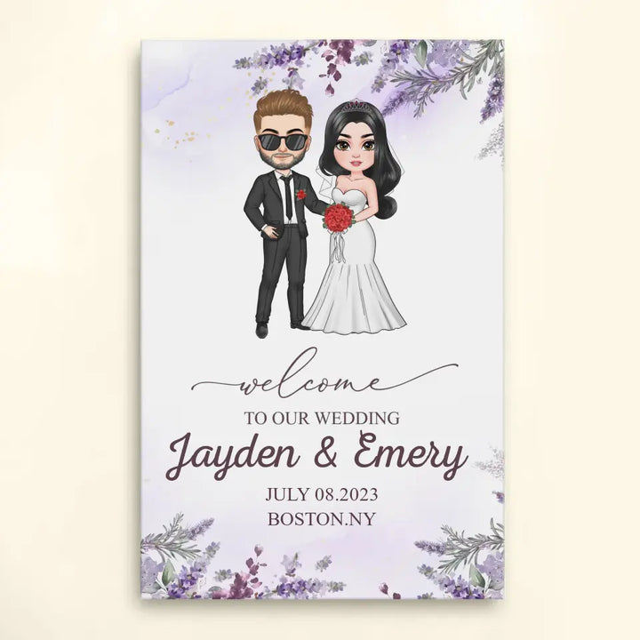 Personalized Custom Poster/Wrapped Canvas - Anniversary, Wedding Gift For Couple - Welcome To Our Wedding