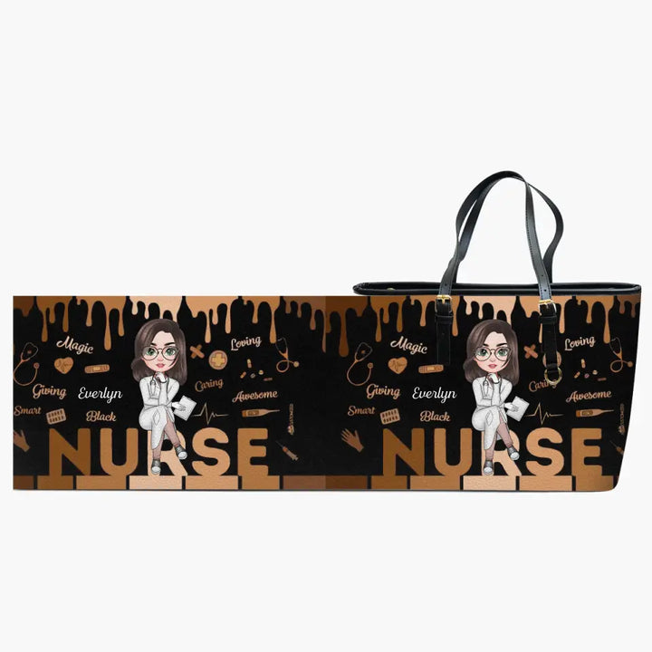 Personalized Custom Leather Bucket Bag - Nurse's Day, Appreciation Gift For Nurse - Nurse Life Magic