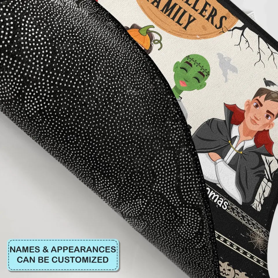 Personalized Custom Doormat - Halloween Gift For Mom, Dad, Family Member - Welcome Foolish Mortals Halloween