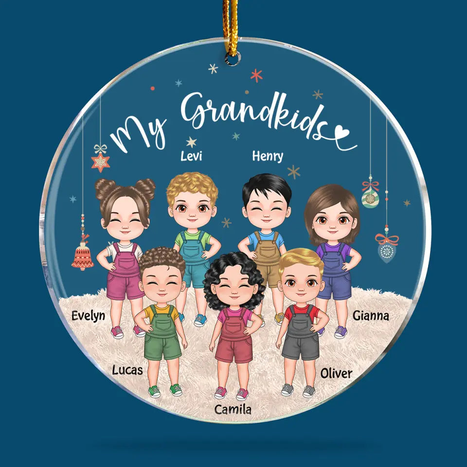 My Grandkids - Personalized Custom Mica Ornament - Christmas Gift For Grandma, Grandpa