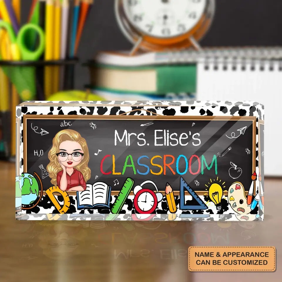Personalized Custom Desk Plate - Teacher's Day, Appreciation Gift For Teacher - Welcome To My Classroom