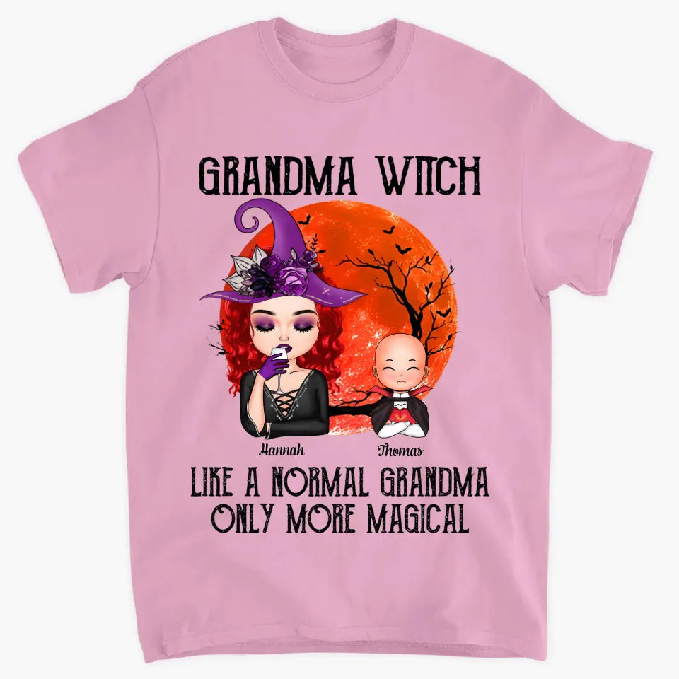 Personalized Custom T-shirt - Halloween Gift For Mom, Grandma - Grandma Witch