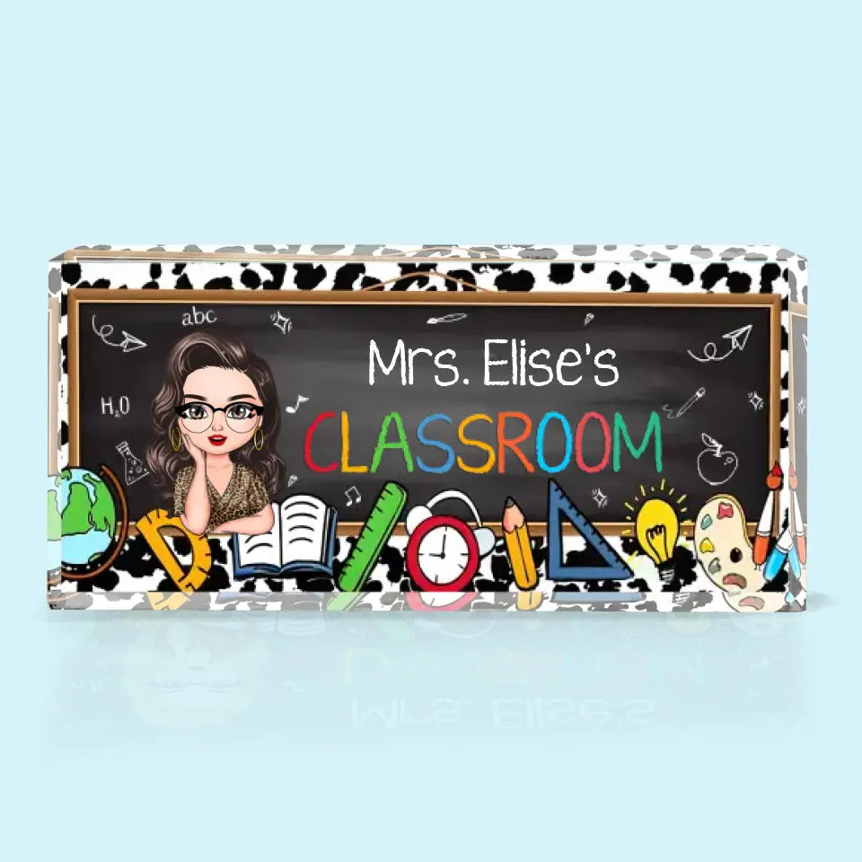 Personalized Custom Desk Plate - Teacher's Day, Appreciation Gift For Teacher - Welcome To My Classroom