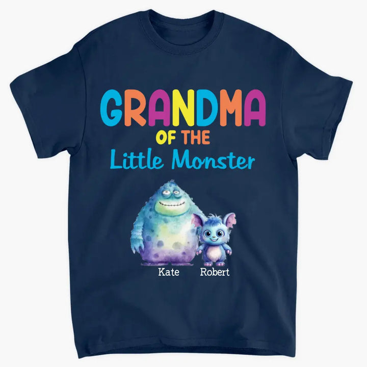 Personalized Custom T-shirt - Halloween Gift For Mom, Grandma, Dad, Grandpa - Grandma Of The Little Monster