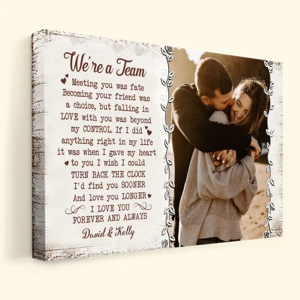 Personalized Custom Poster/Wrapped Canvas - Anniversary Gift For Couple - We Are A Team