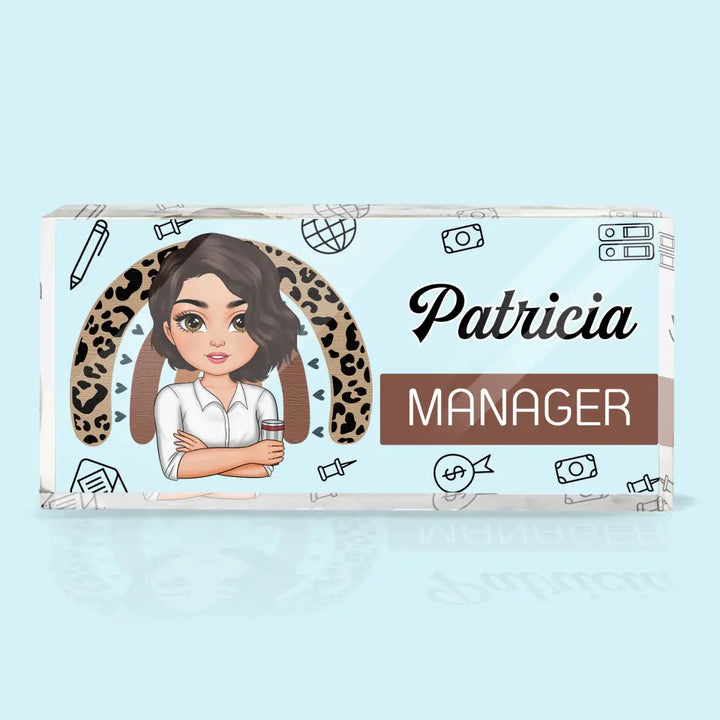 Personalized Custom Desk Plate - Office Decor, Birthday Gift For Office Staff - My Office Desk Plate