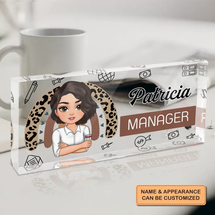 Personalized Custom Desk Plate - Office Decor, Birthday Gift For Office Staff - My Office Desk Plate