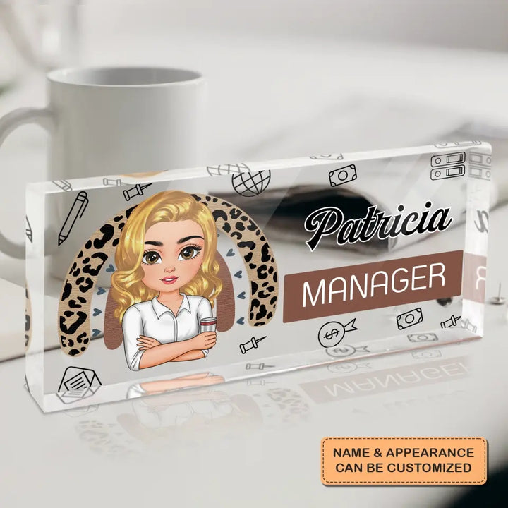 Personalized Custom Desk Plate - Office Decor, Birthday Gift For Office Staff - My Office Desk Plate