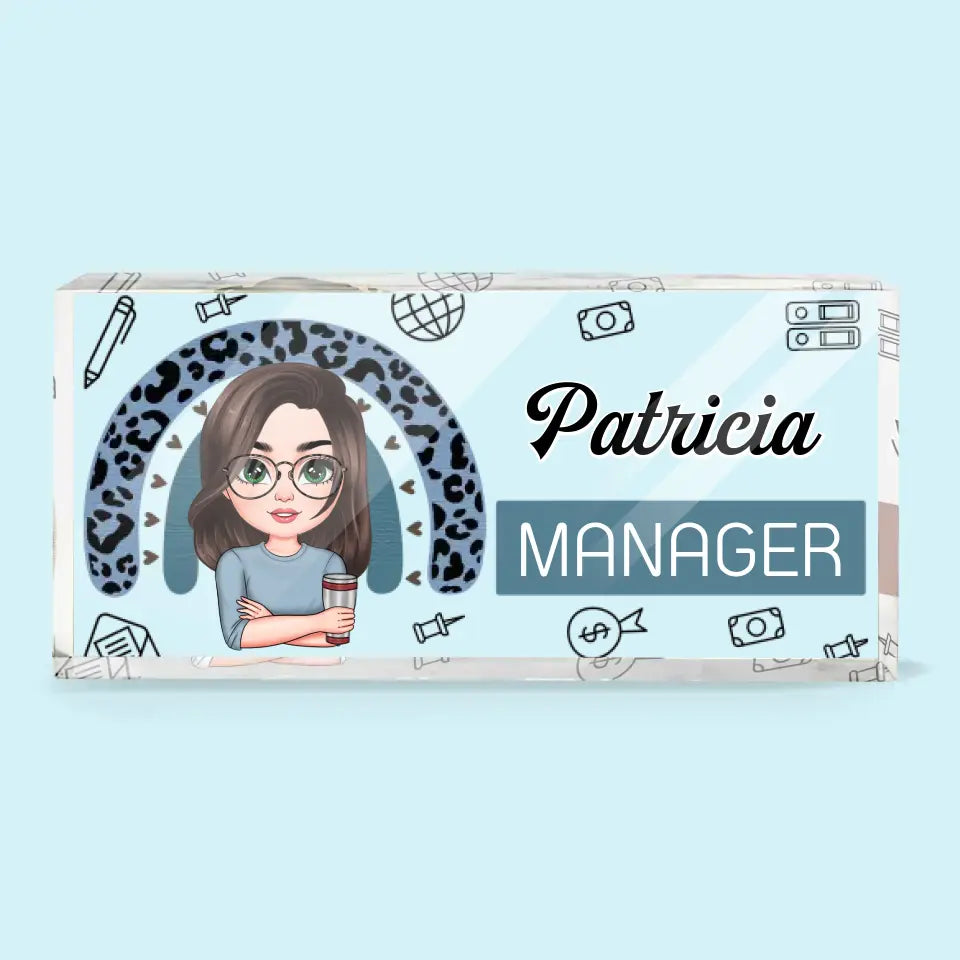 Personalized Custom Desk Plate - Office Decor, Birthday Gift For Office Staff - My Office Desk Plate