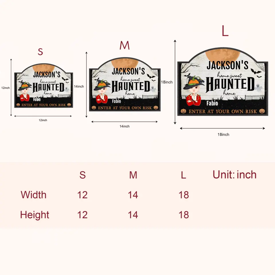 Home Sweet Haunted Home - Personalized Custom Door Sign - Halloween Gift For Family