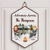 Personalized Door Sign - Gift For Camping Lover - Adventure Awaits
