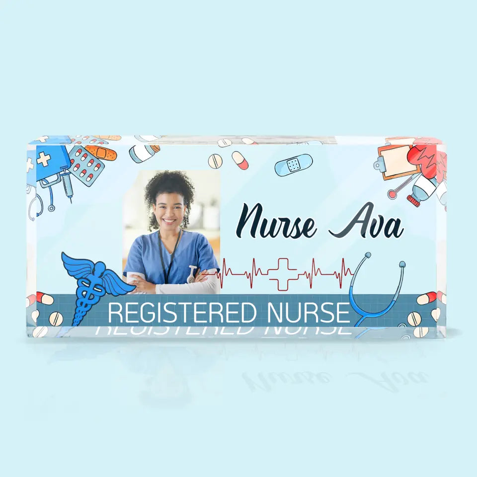 Personalized Custom Desk Plate - Nurse's Day, Appreciation Gift For Nurse, Doctor - Welcome To My Office  Desk Plate Custom Photo