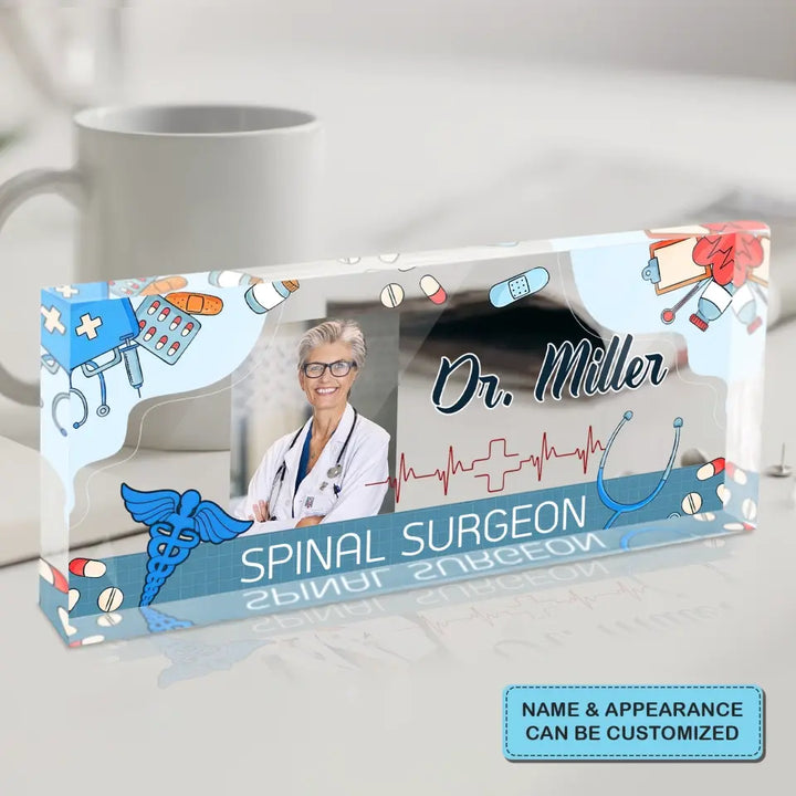 Personalized Custom Desk Plate - Nurse's Day, Appreciation Gift For Nurse, Doctor - Welcome To My Office  Desk Plate Custom Photo