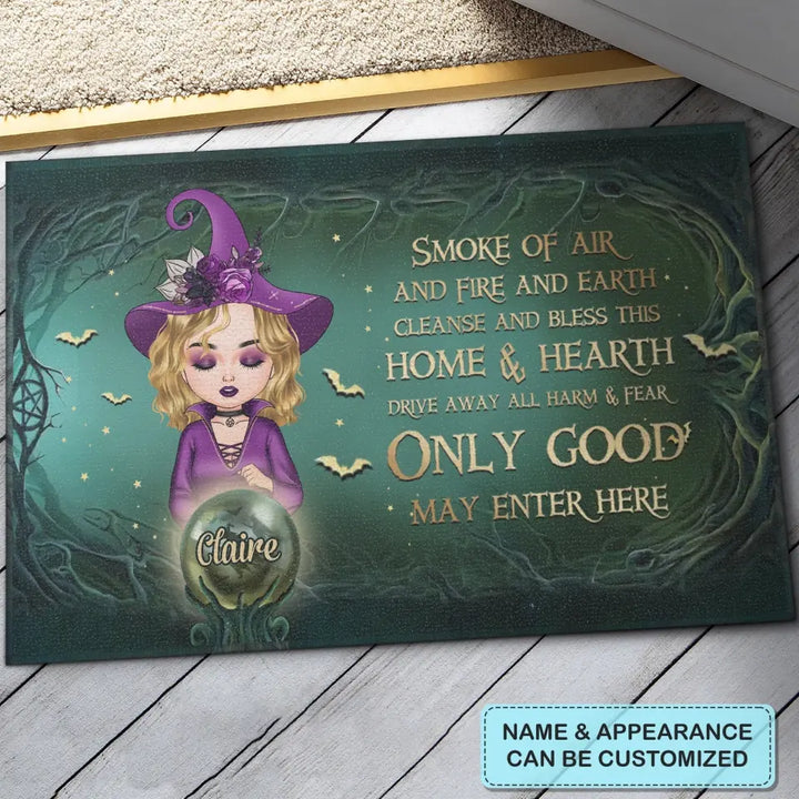 Personalized Custom Doormat - Halloween Gift For Wiccan - Only Good May Enter Here