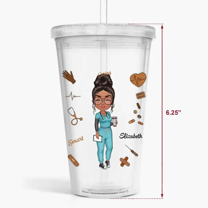 Personalized Custom Acrylic Tumbler - Nurse's Day, Appreciation Gift For Nurse - Love Nurse Life