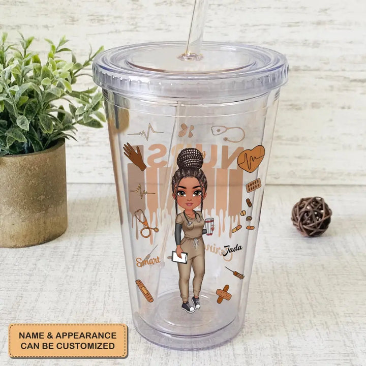 Personalized Custom Acrylic Tumbler - Nurse's Day, Appreciation Gift For Nurse - Love Nurse Life
