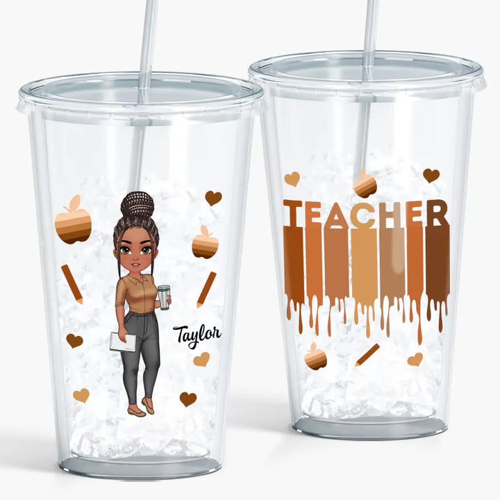 Personalized Custom Acrylic Tumbler - Teacher's Day, Appreciation Gift For Teacher - Love Teacher Life