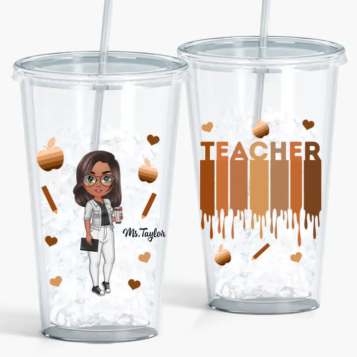 Personalized Custom Acrylic Tumbler - Teacher's Day, Appreciation Gift For Teacher - Love Teacher Life