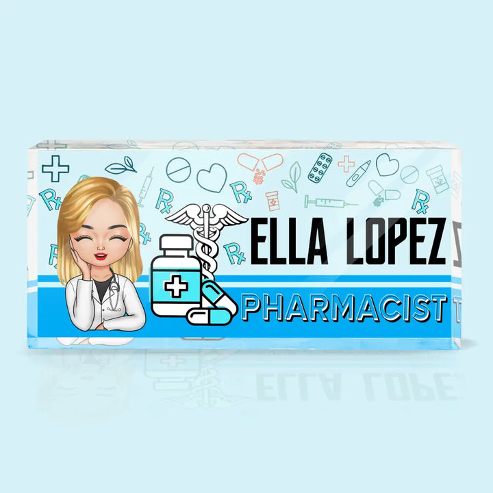 Personalized Custom Desk Plate - Gift For Pharmacist - Pharmacist Medicine