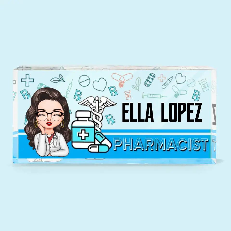 Personalized Custom Desk Plate - Gift For Pharmacist - Pharmacist Medicine