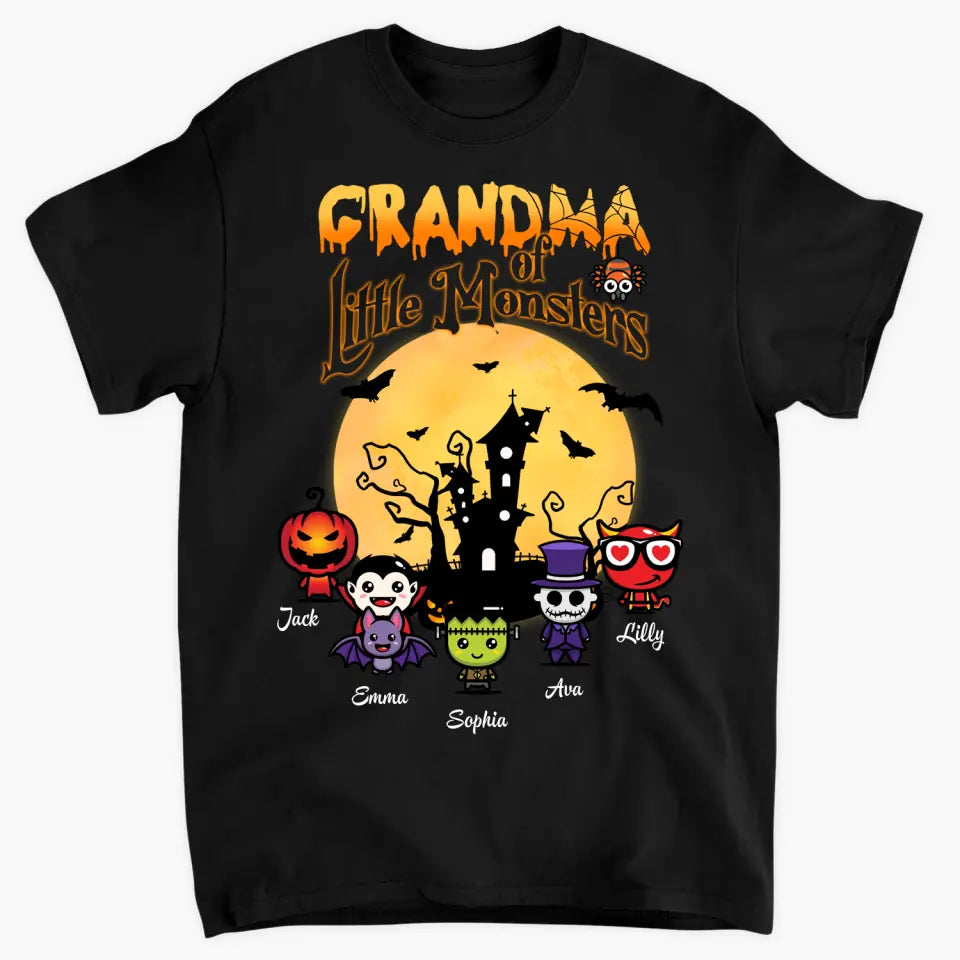 Personalized Custom T-shirt - Halloween Gift For Grandma, Mom - Grandma Of Little Monsters
