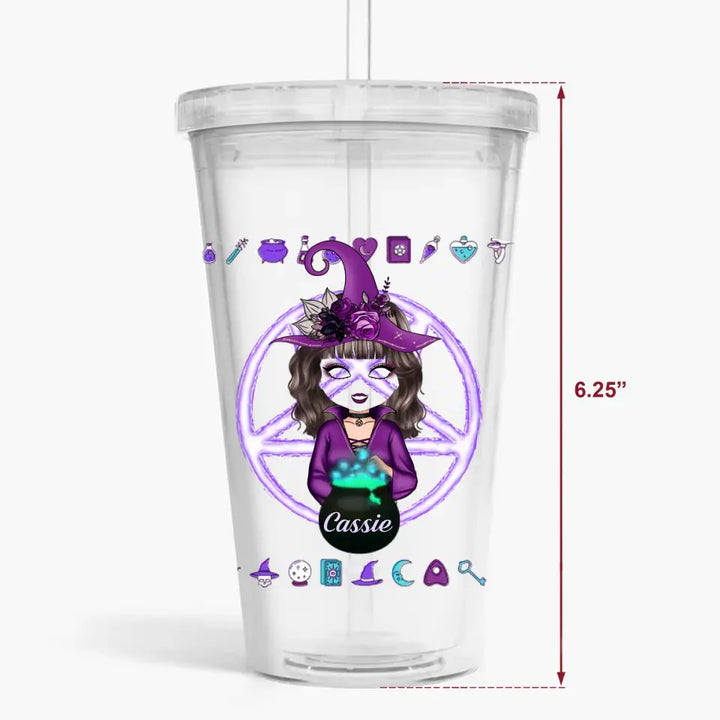 Personalized Custom Acrylic Tumbler - Halloween Gift For Friend, Bestie, Sister, Witch - I'm Not Sugar And Spice