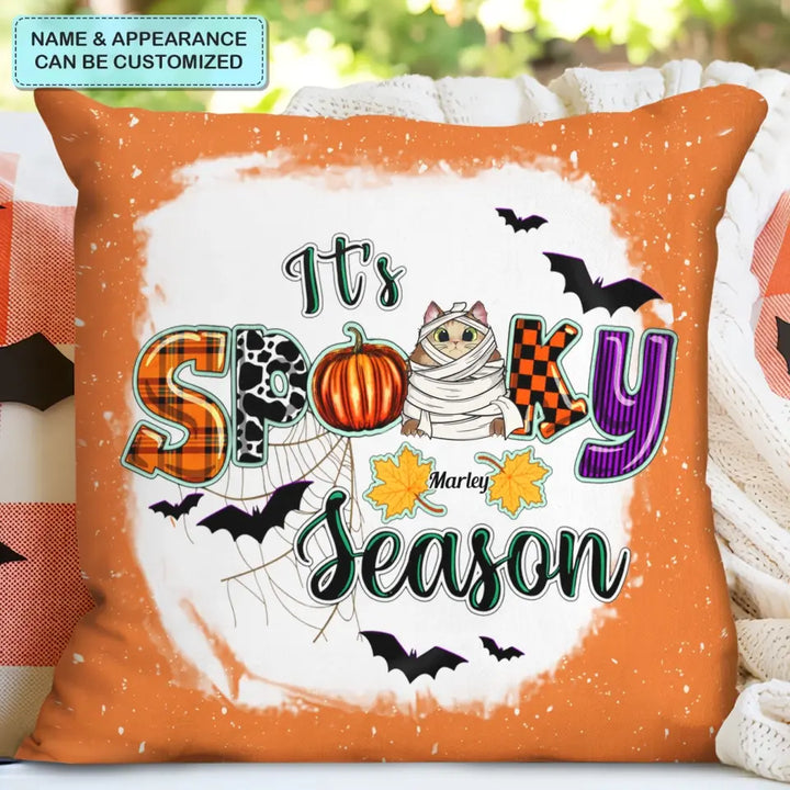 Personalized Custom Pillow Case - Halloween Gift For Cat Mom, Cat Dad, Cat Lover, Cat Owner - It's Spooky Season