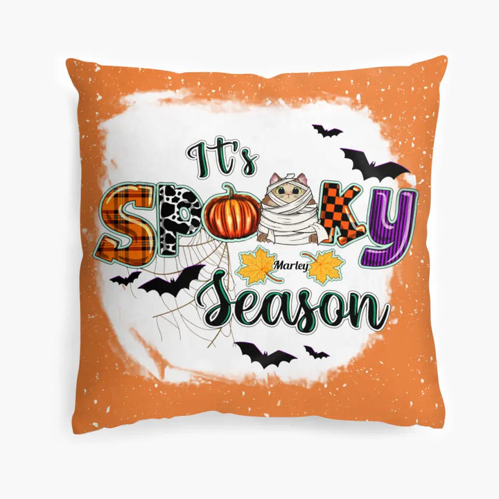 Personalized Custom Pillow Case - Halloween Gift For Cat Mom, Cat Dad, Cat Lover, Cat Owner - It's Spooky Season