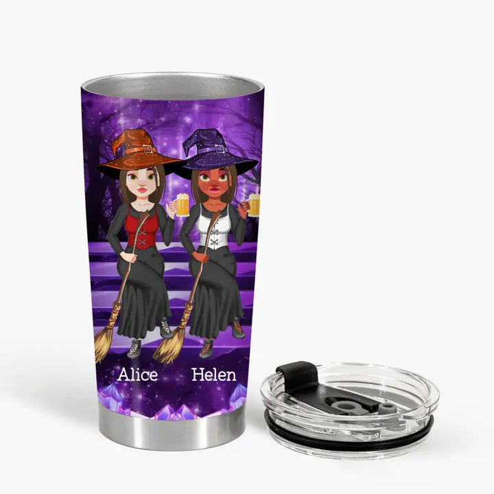 Personalized Custom Tumbler - Halloween Gift For Friend, Best Friend, Witch Besties - We're Not Sugar & Spice Everything Nice We're Sage & Hood And Wish A Mufuka Would