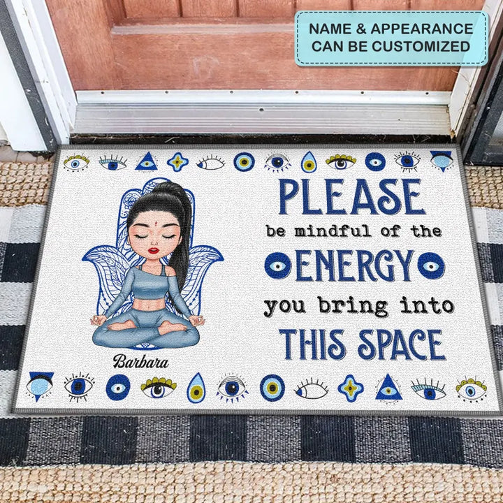 Personalized Custom Doormat - Home Decor Gift For Yoga Lover - Check Yo Energy