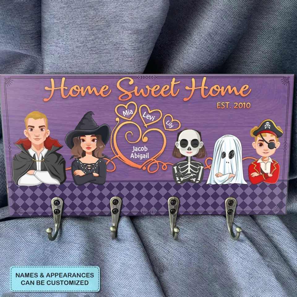 Personalized Custom Key Holder - Halloween Gift For Family - Home Sweet Home Halloween