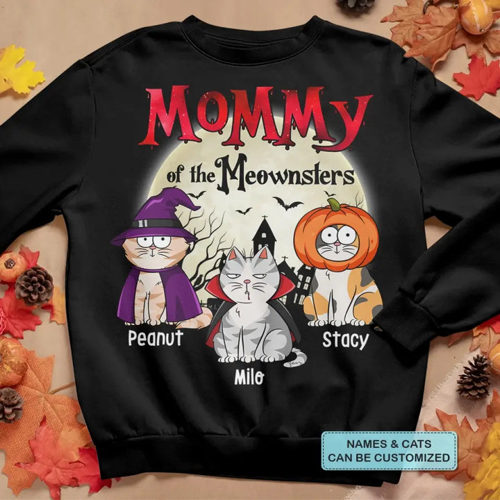Personalized Custom T-shirt - Halloween Gift For Cat Mom, Cat Lover - Mommy Of The Meownster