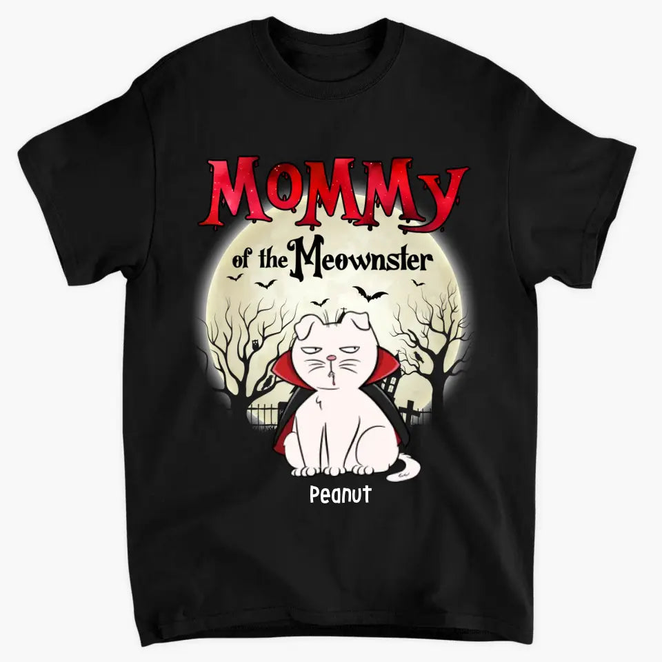 Personalized Custom T-shirt - Halloween Gift For Cat Mom, Cat Lover - Mommy Of The Meownster