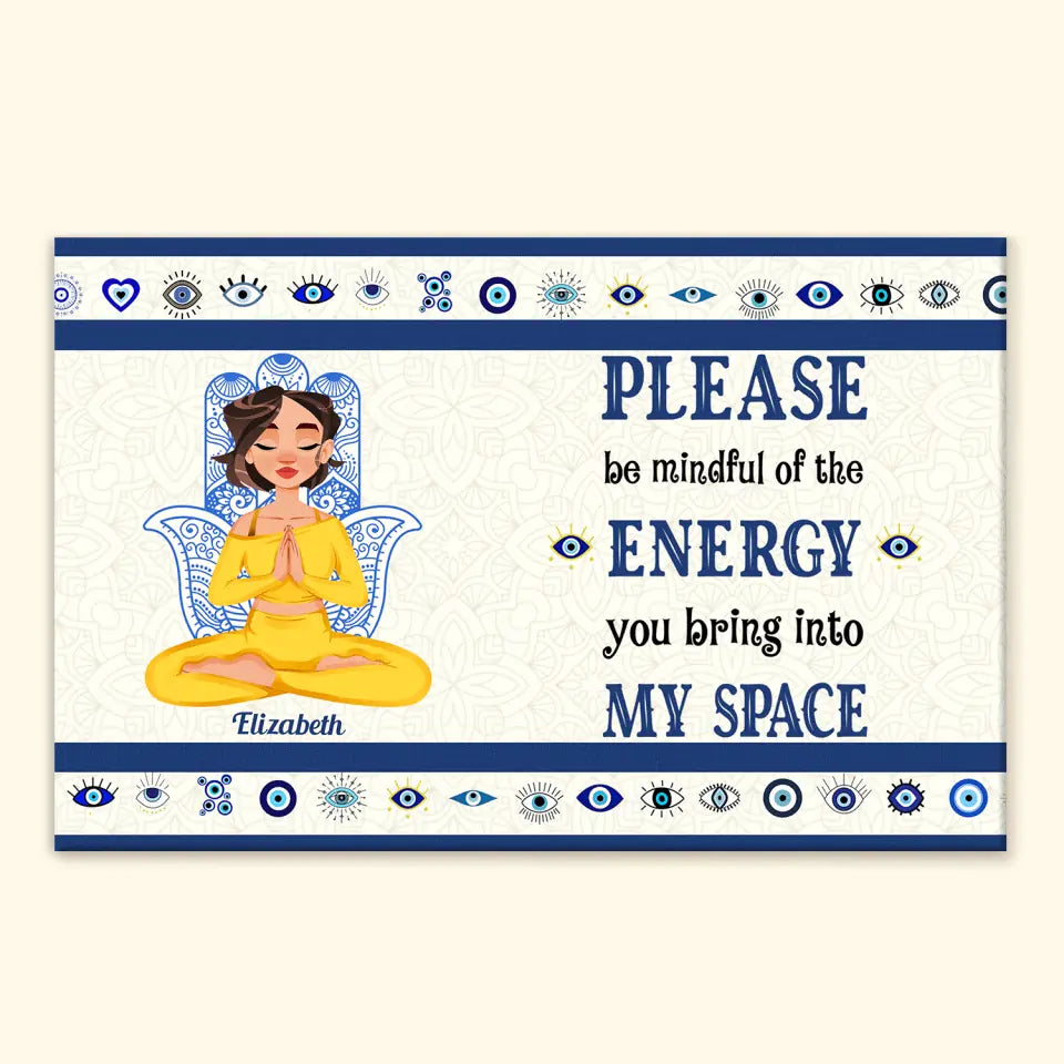Personalized Custom Wrapped Canvas - Home Decor Gift For Yoga Lover -  Check Your Energy Before You Come In My Space