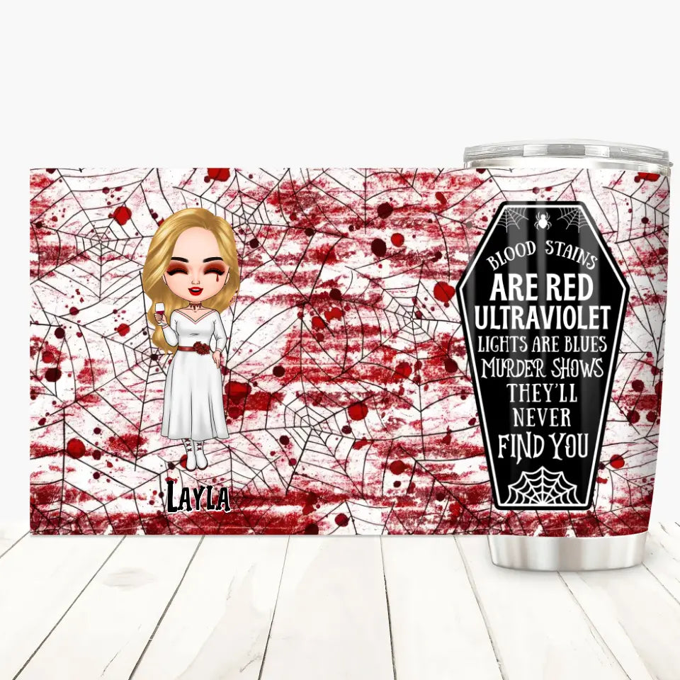 Personalized Custom Tumbler - Halloween Gift For Friends, Besties, Sisters - Just A Girl Who Loves Horror Movies