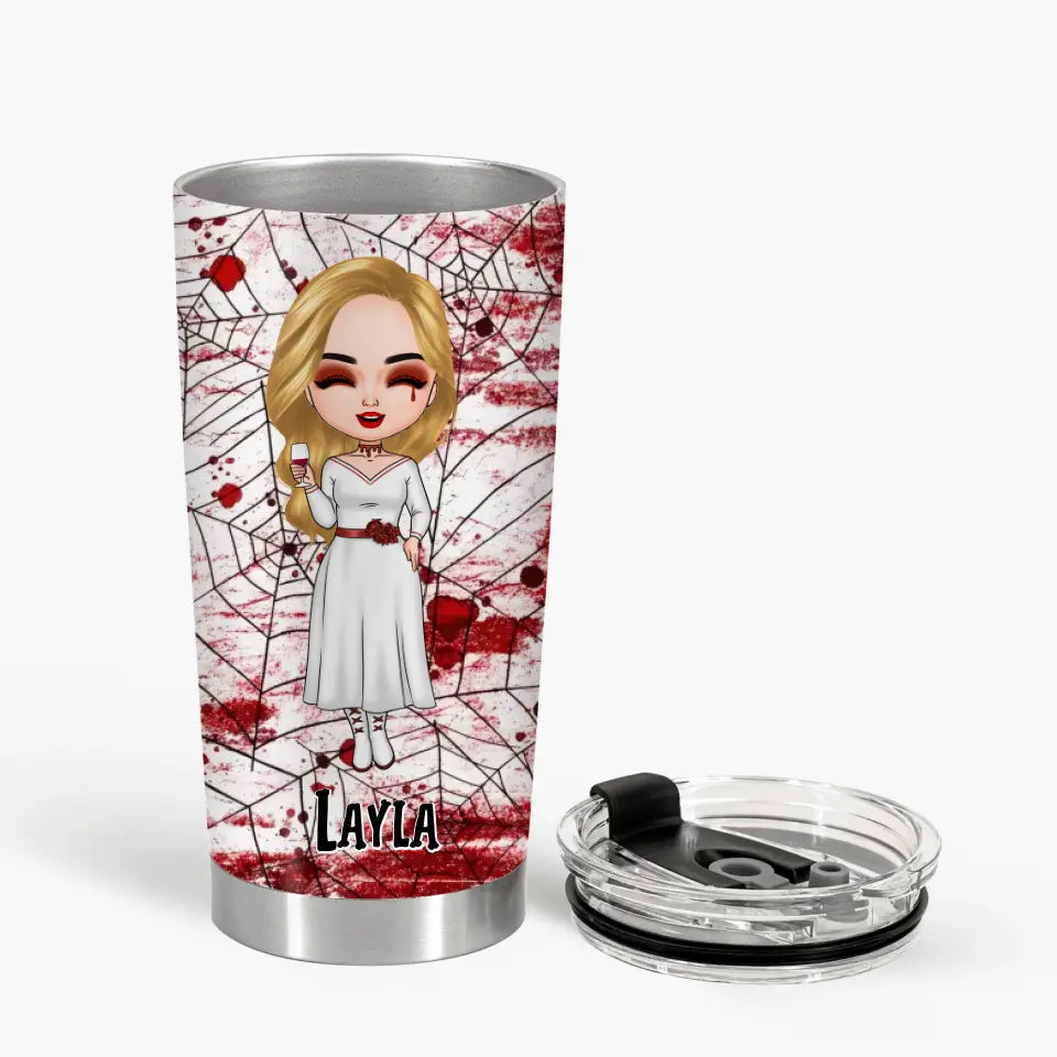 Personalized Custom Tumbler - Halloween Gift For Friends, Besties, Sisters - Just A Girl Who Loves Horror Movies